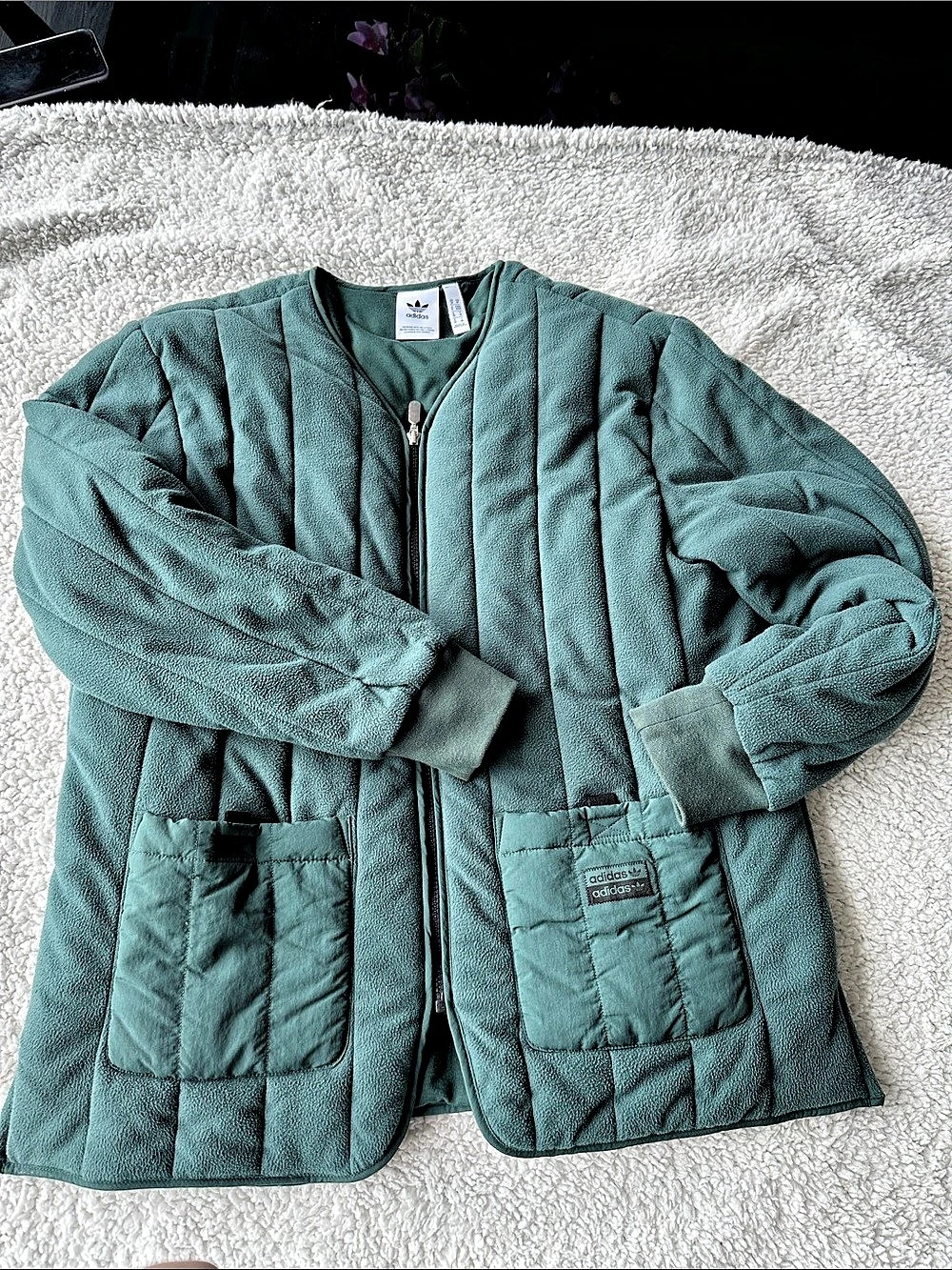 adidas Originals Quilted Jacket Green Medium